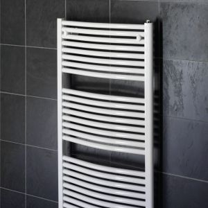 Prestige All Electric Towel Rail White Curved Low Surface Temperature